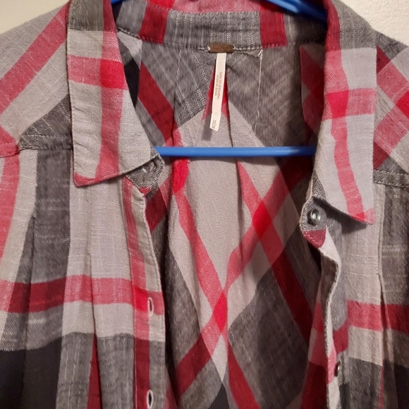 Free people plaid button front med - Picture 5 of 16